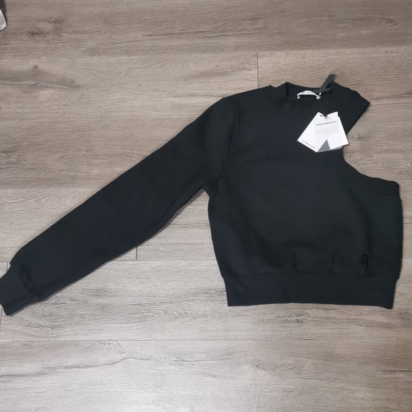 Black one sleeve crop sweater - Picture 2 of 6